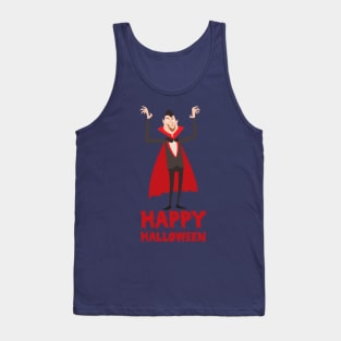 Vampire Scary and Spooky Happy Halloween Funny Graphic Tank Top